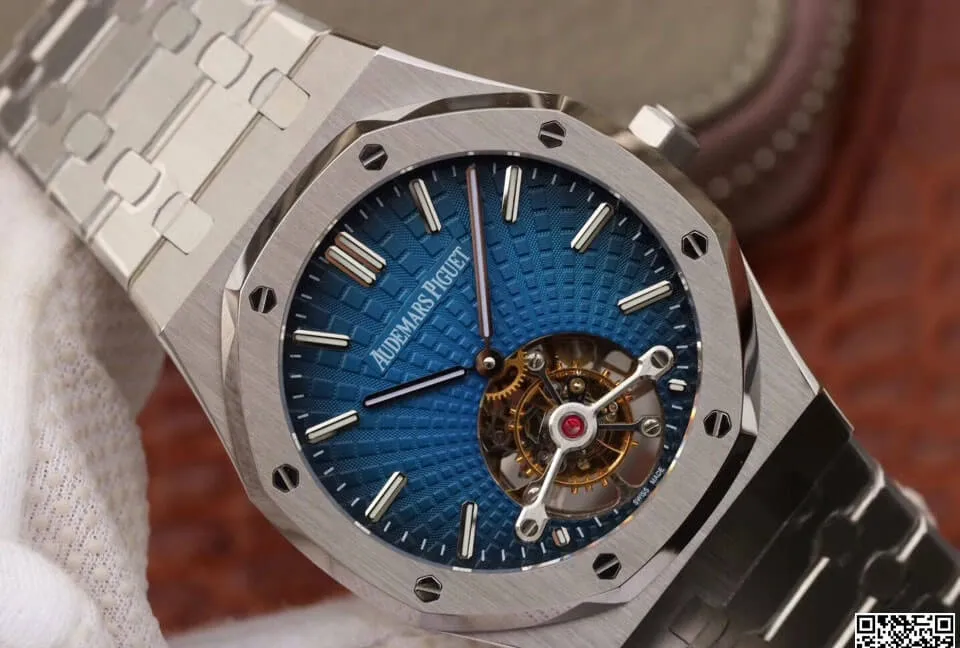 Audemars Piguet Royal Oak Tourbillon 26522TI.OO.1220TI.01 JF Factory 1:1 Best Edition Replica Watch Blue Dial